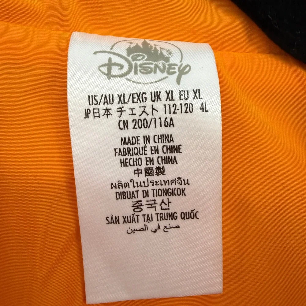Disney Windbreaker Jacket Unisex XL Orange Mickey & Friends Embroidered Zip Up - Picture 14 of 16